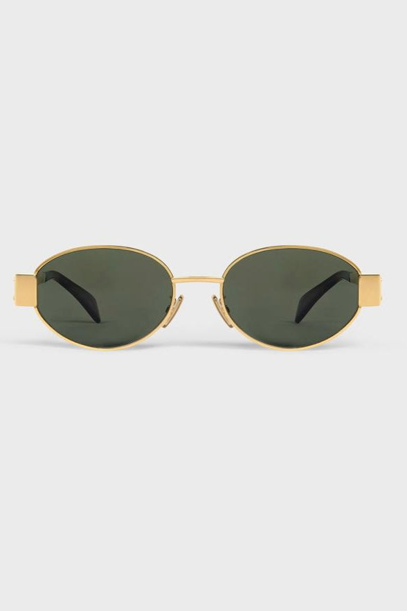 Occhiale celine da sole triomphe metal 01 in metallo oro/verde