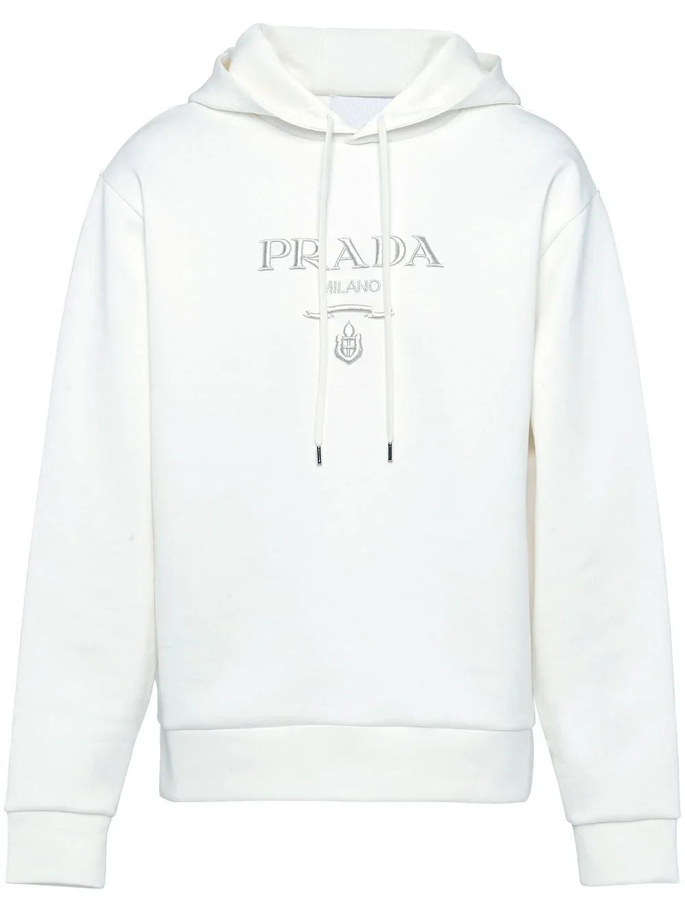 FELPA PRADA logo Ricamato white