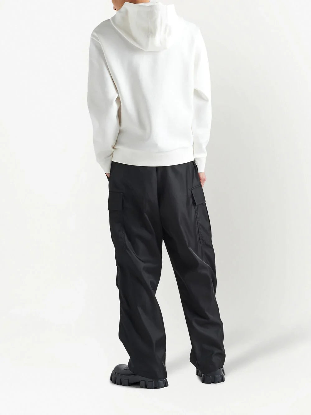 FELPA PRADA logo Ricamato white