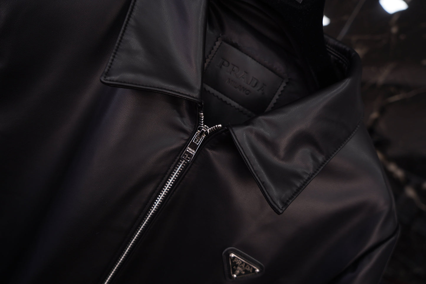 JACKET IN PELLE PRADA