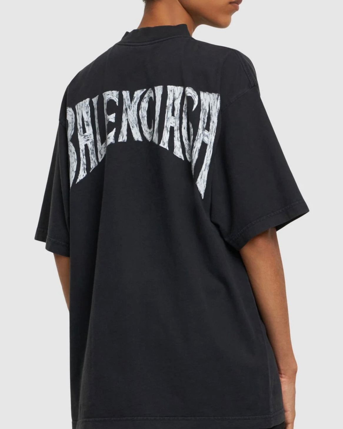 T-SHIRT balenciaga girocollo con stampa tropical paris in cotone