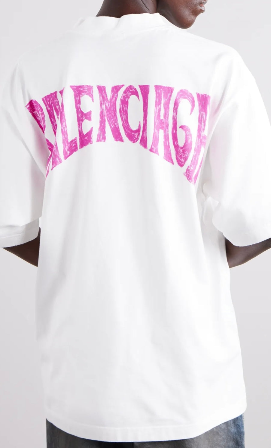 T-SHIRT balenciaga girocollo con stampa tropical paris in cotone