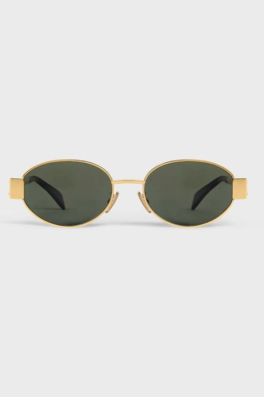 Occhiale celine da sole triomphe metal 01 in metallo oro/verde