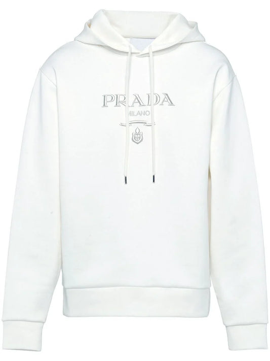 FELPA PRADA logo Ricamato white