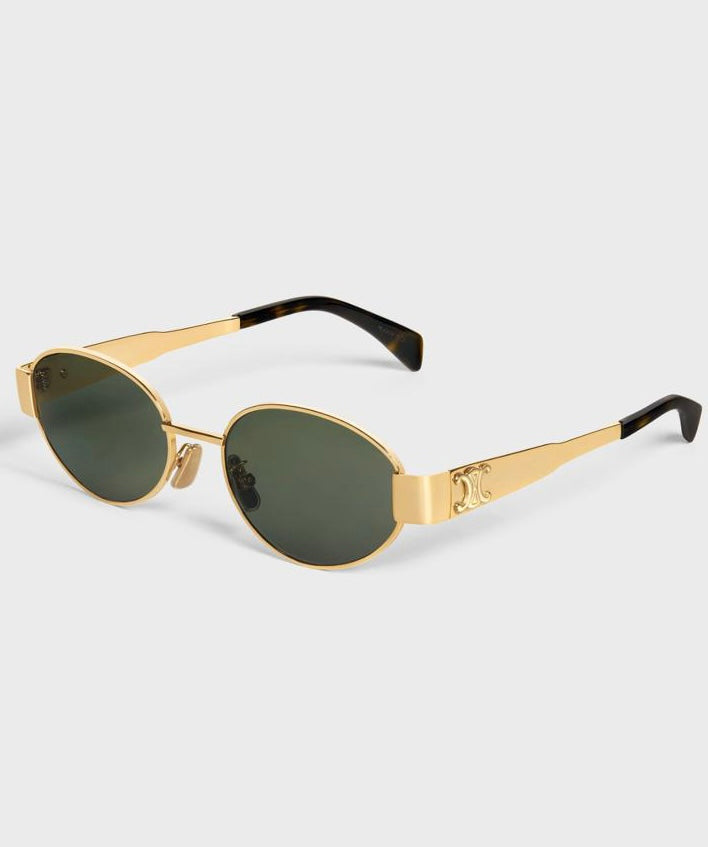 Occhiale celine da sole triomphe metal 01 in metallo oro/verde